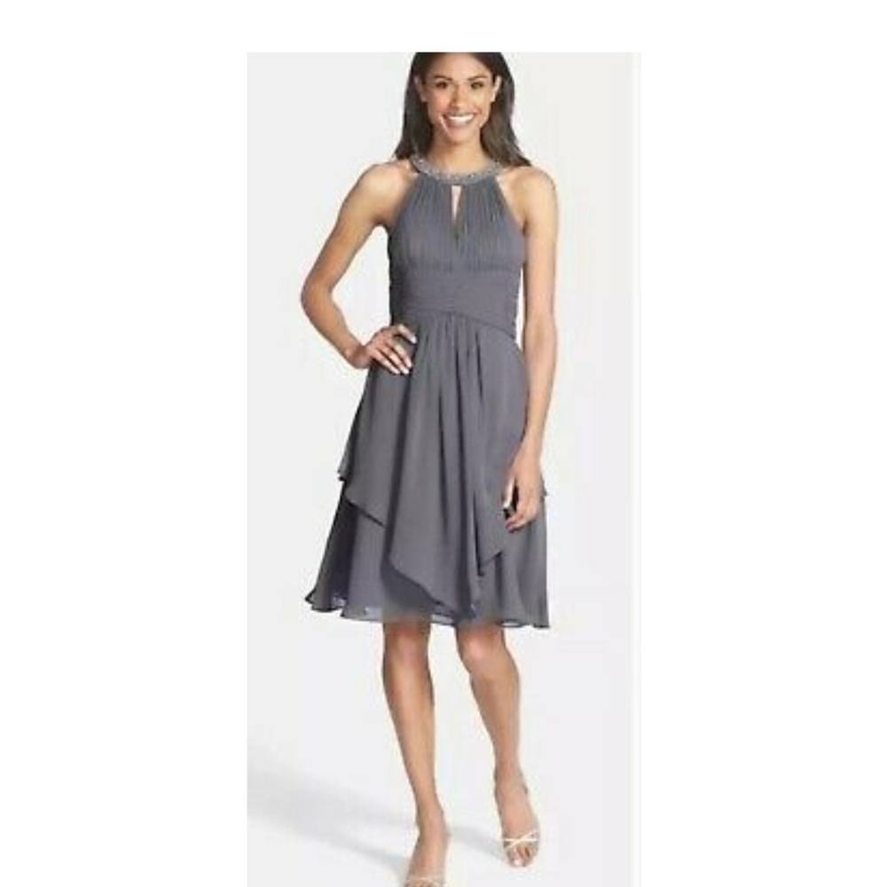 NWOT Eliza J beaded flare dress